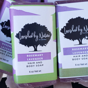 Rosemary Lavender Hair and Body Soap - Lavished by Nature - by Crystal Marie®